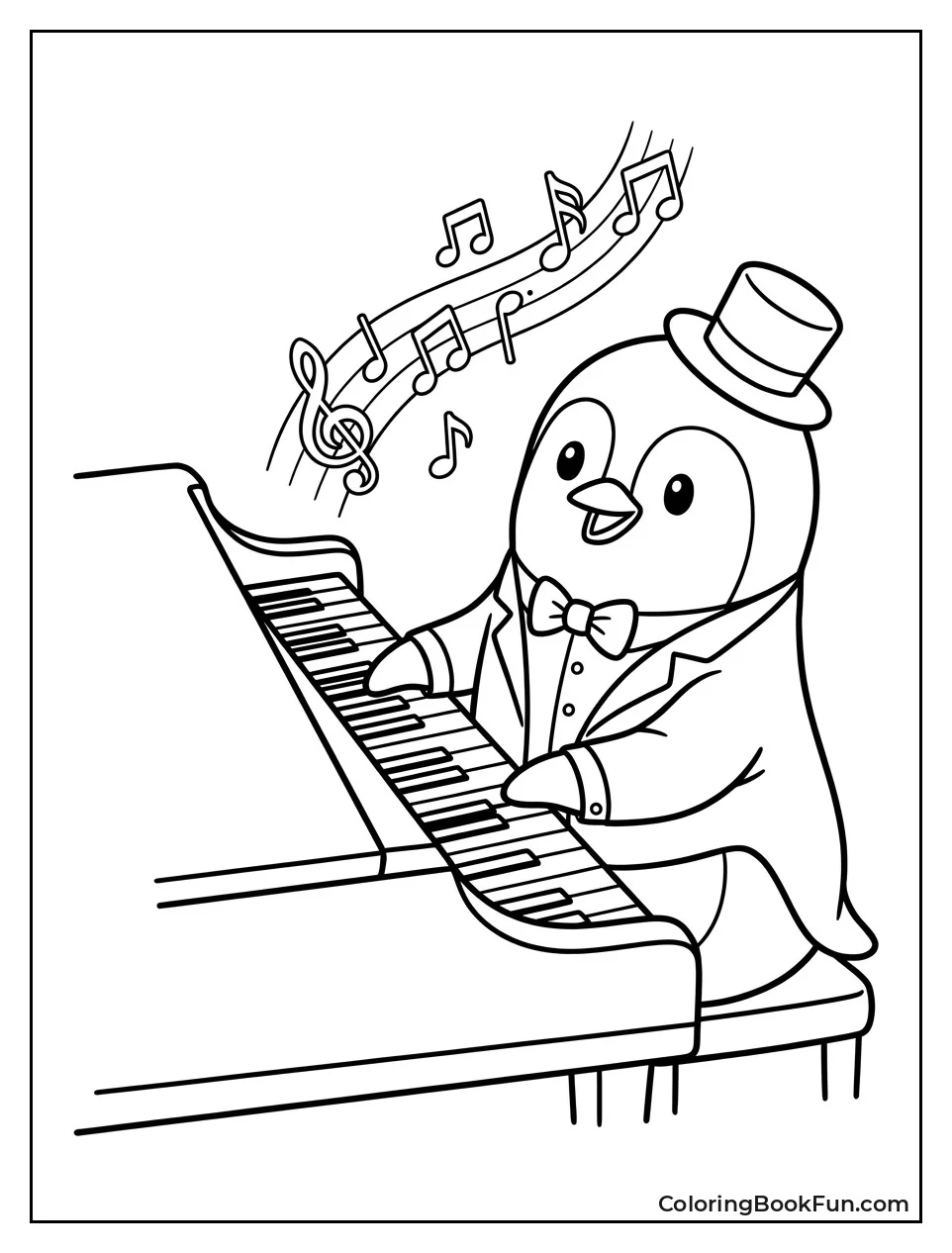 Sam Playing Piano with Notes