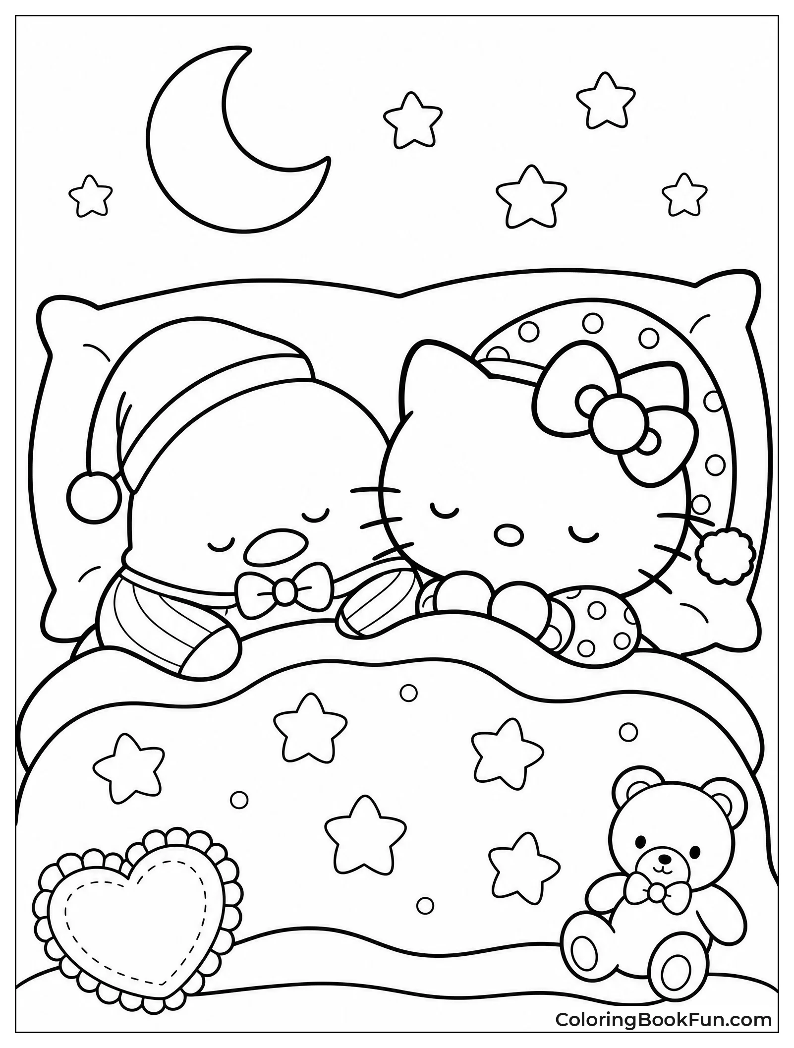 Sam Sleeping Next to Hello Kitty