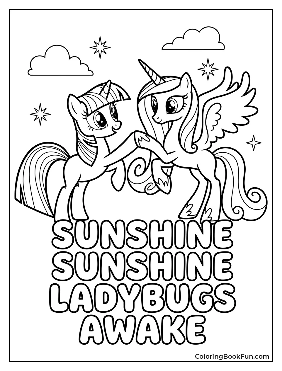 Twilight and Cadance Doing Hoofshake