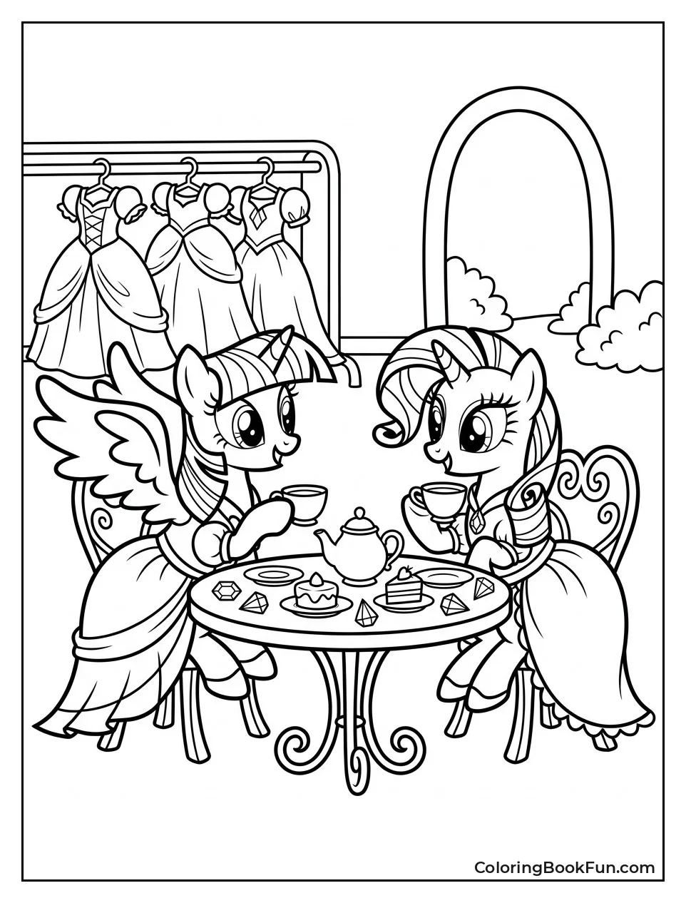 Twilight and Rarity at Tea Party