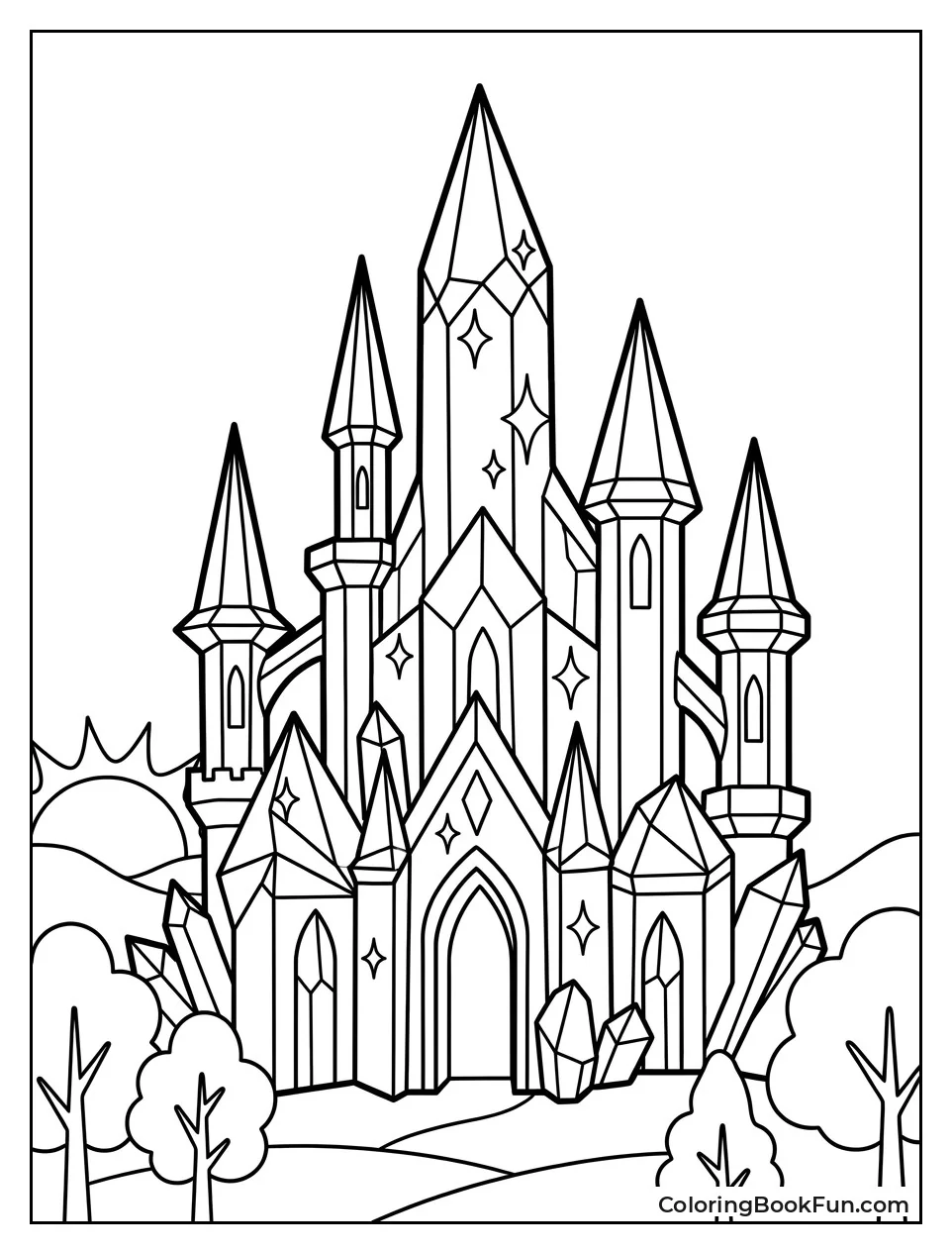 Crystal Castle with Tall Spires