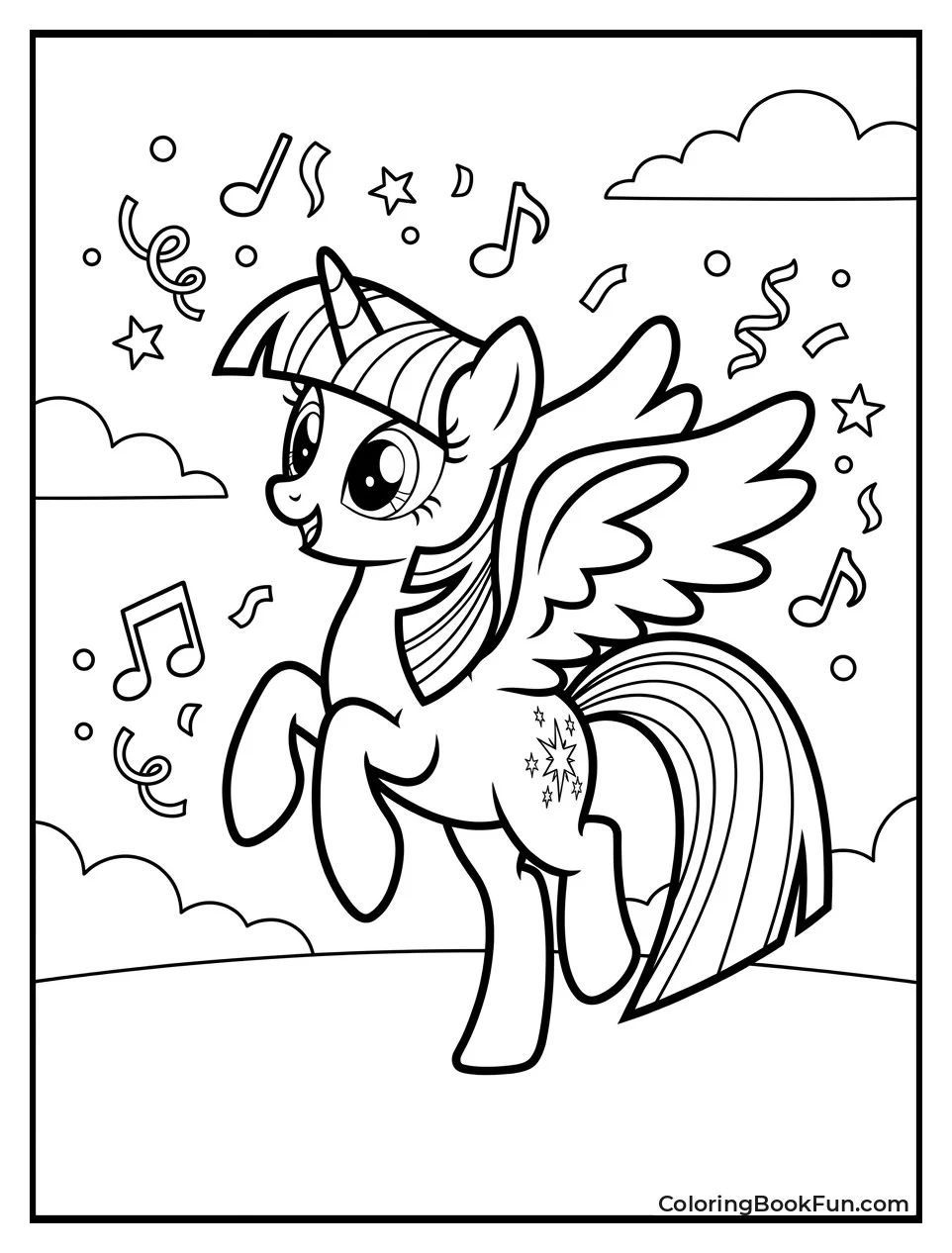 Twilight Sparkle Dancing with Confetti