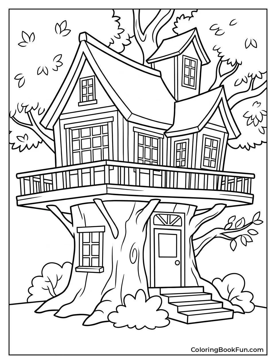 Golden Oak Library Treehouse View
