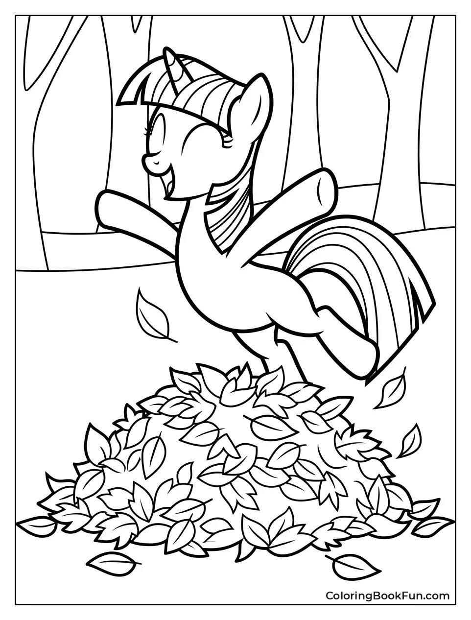 Twilight Jumping in Leaf Pile