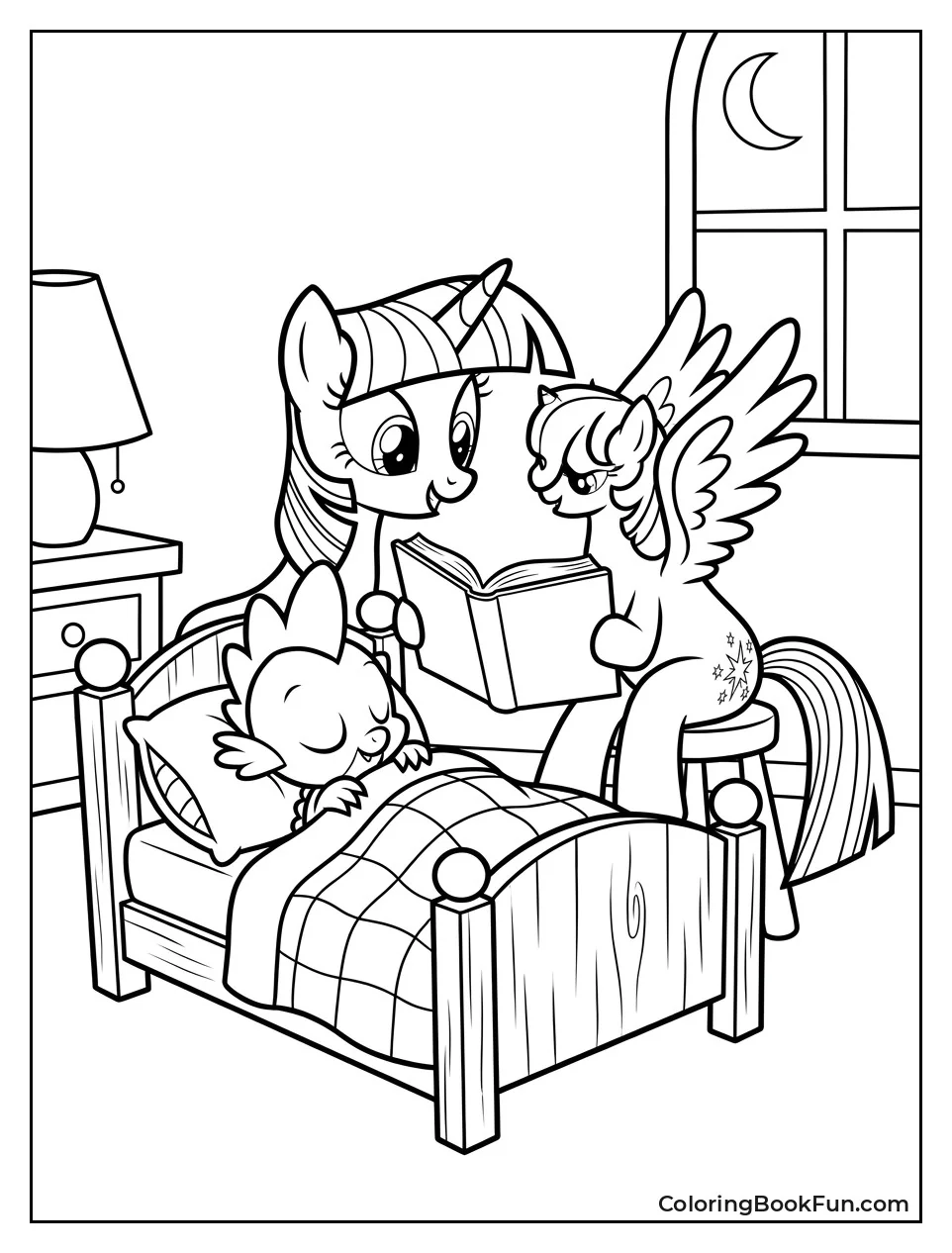 Twilight Reading Bedtime Story to Spike