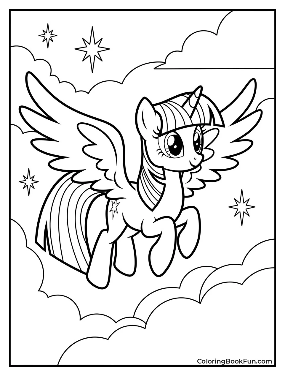 Alicorn Twilight Soaring Through Sky