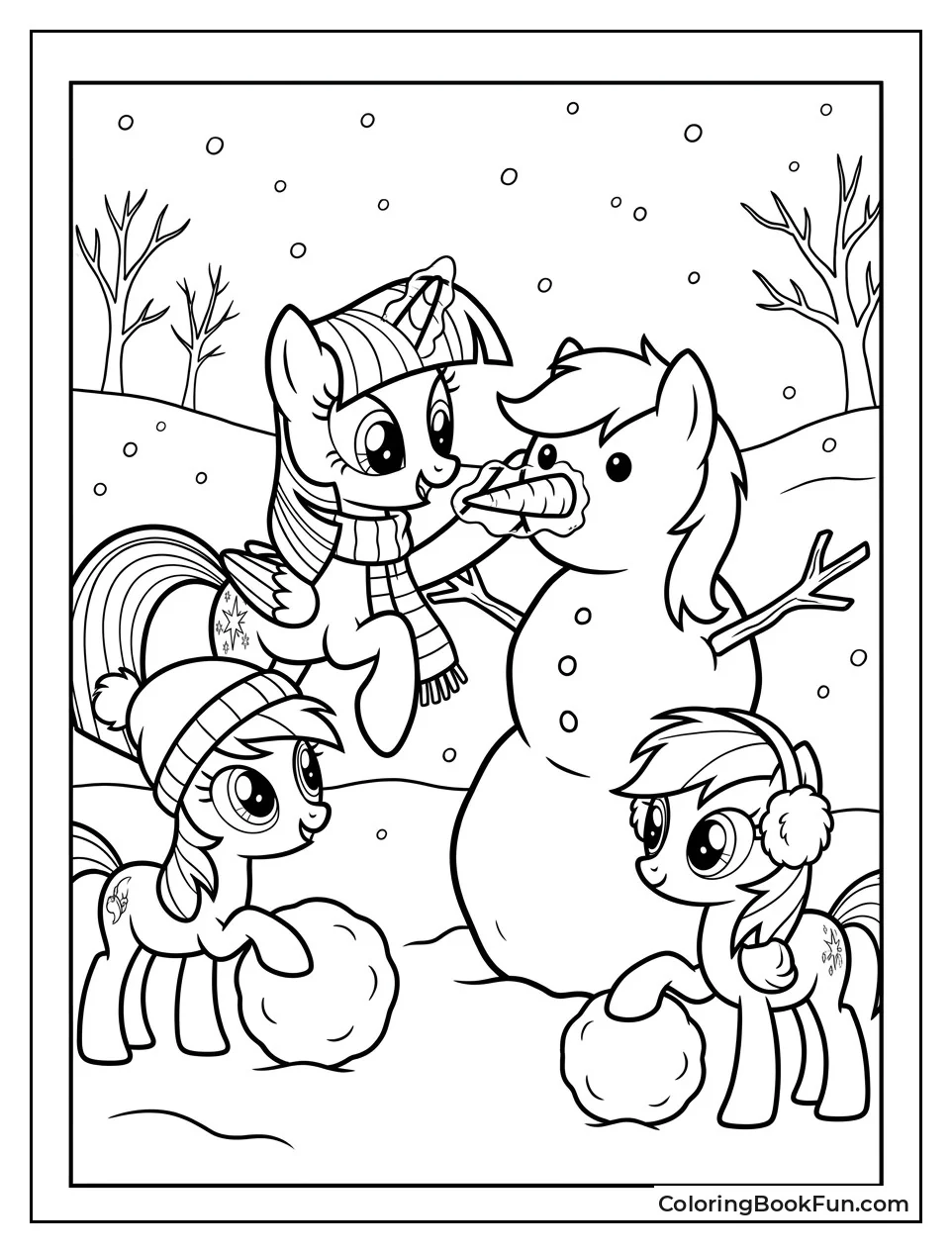 Twilight Building Snowpony with Friends