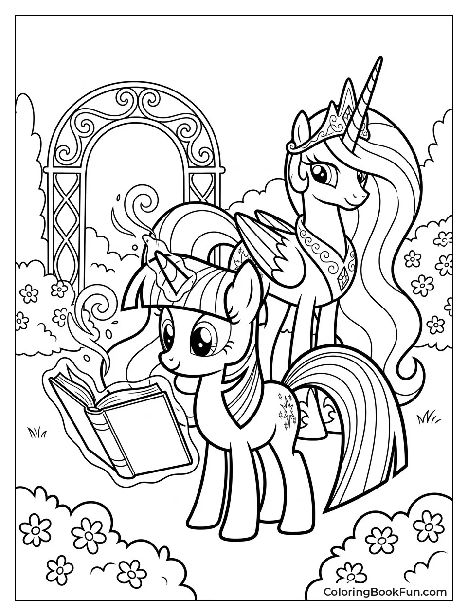 Twilight Practicing Spell with Celestia