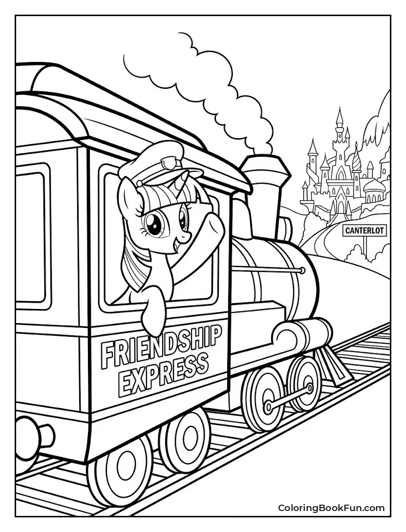 Twilight on Train to Canterlot