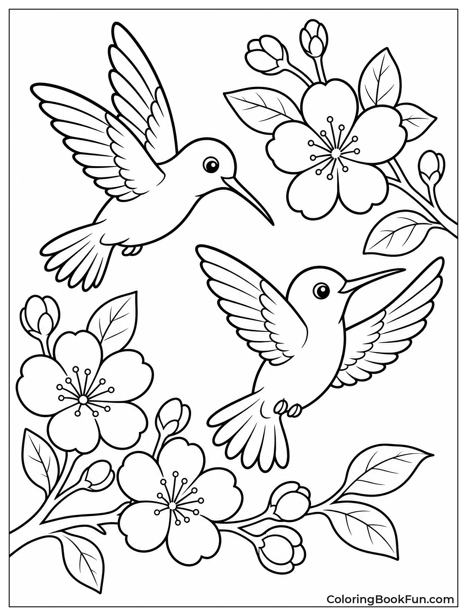 Two Hummingbirds Chasing Each Other