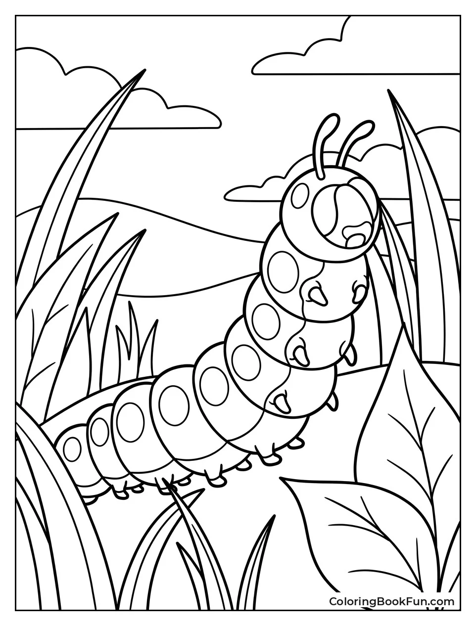 Giant Caterpillar Among the Grass