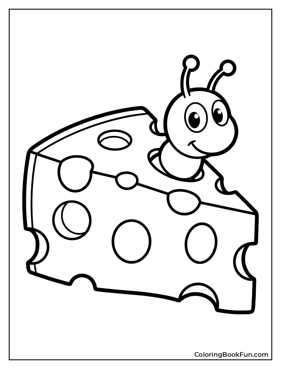Caterpillar Peeking Out of Cheese