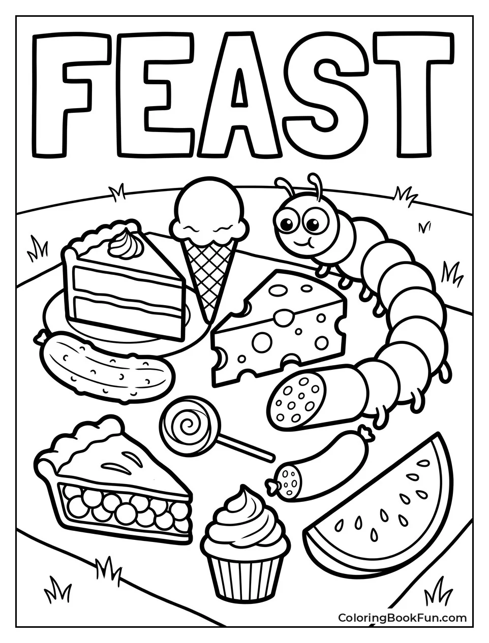 Feast Including Cake and Watermelon