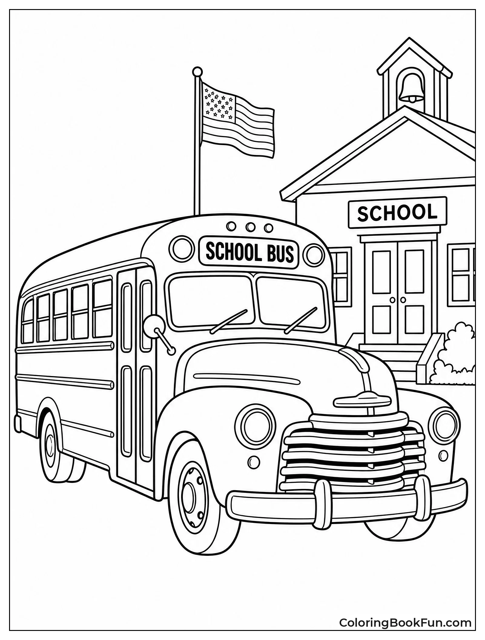 Old Bus Parks by School