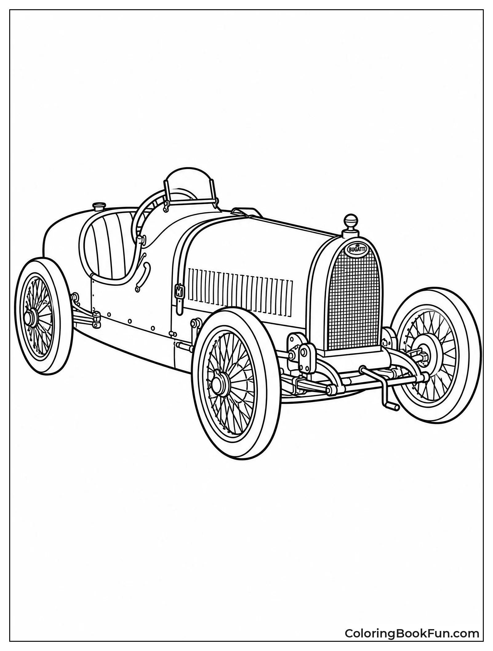 Vintage Bugatti Type 35 Racing on the Track