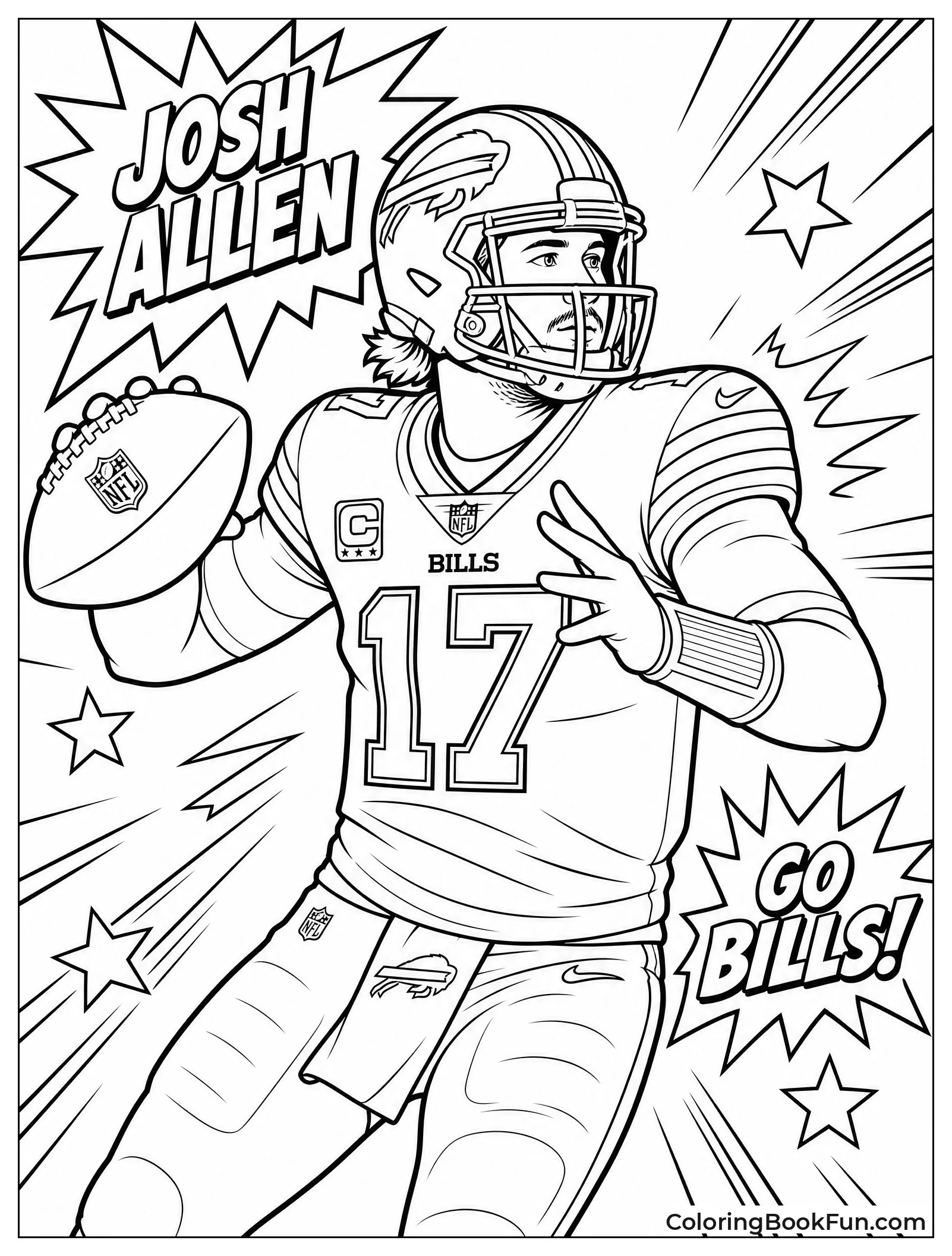 Retro Style Josh Allen Comic