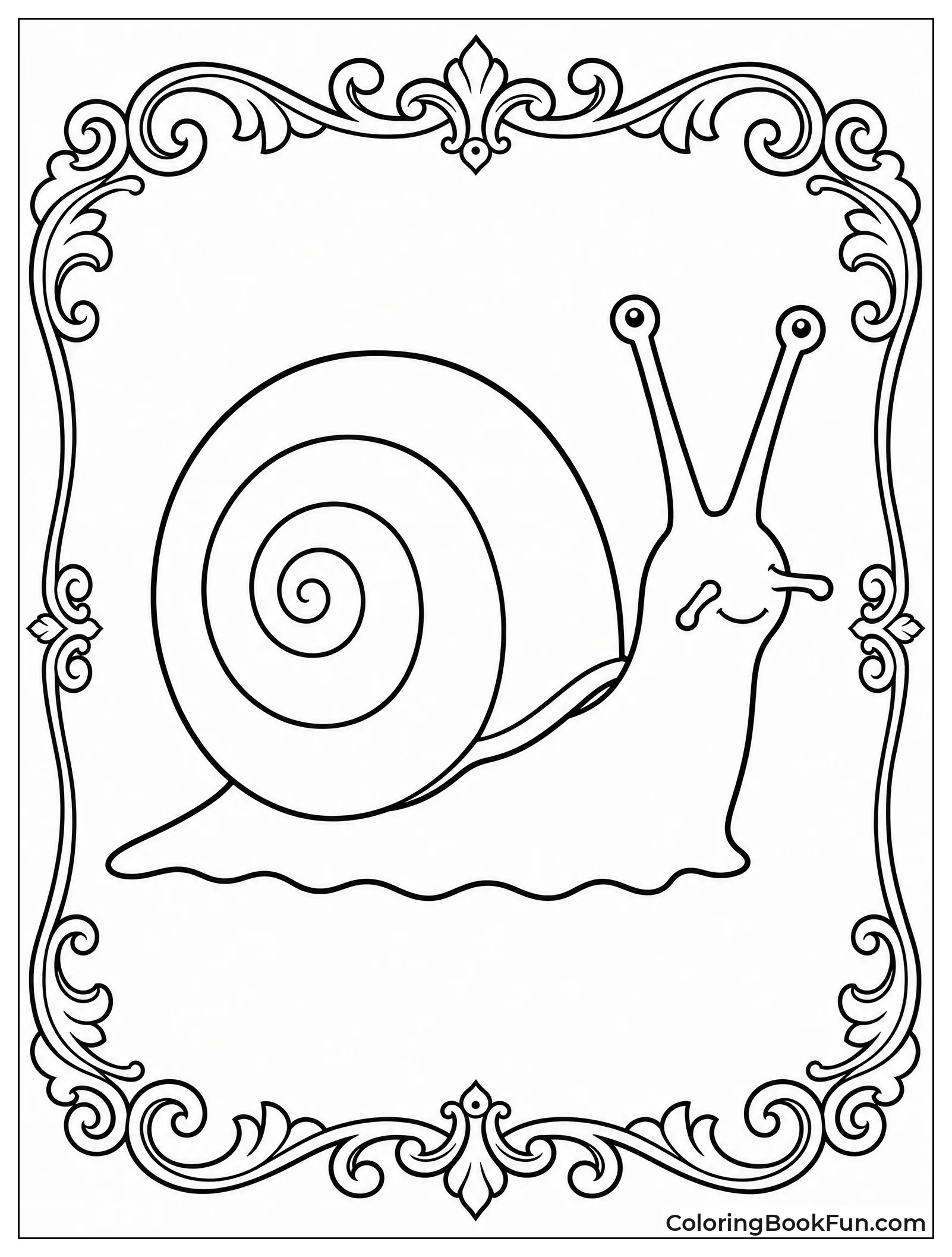 Vintage Snail In Classic Style