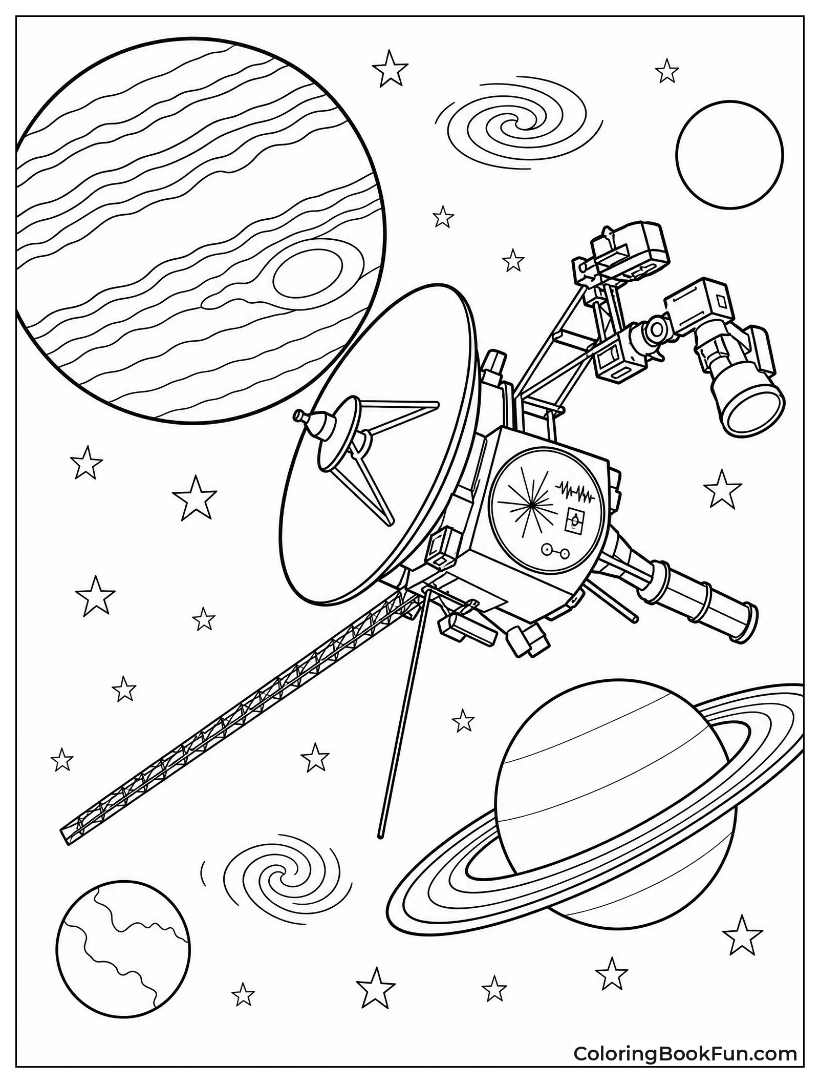 Voyager Probe Passing Planets