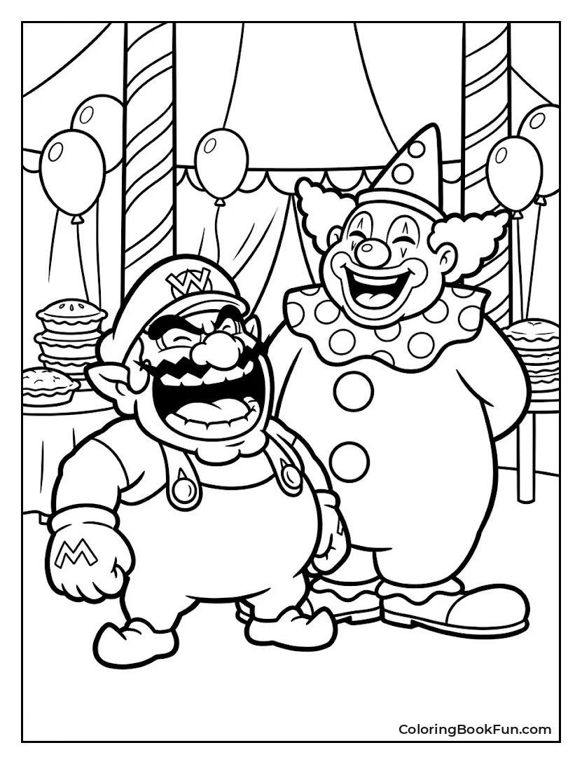 Wario Laughs with Rudy the Clown