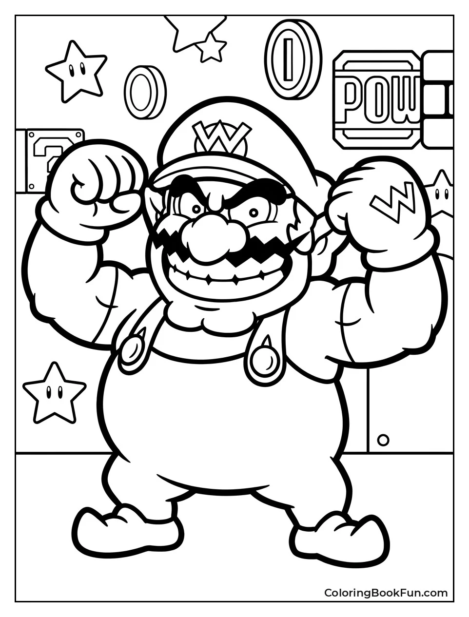 Wario Flexes His Strong Arms