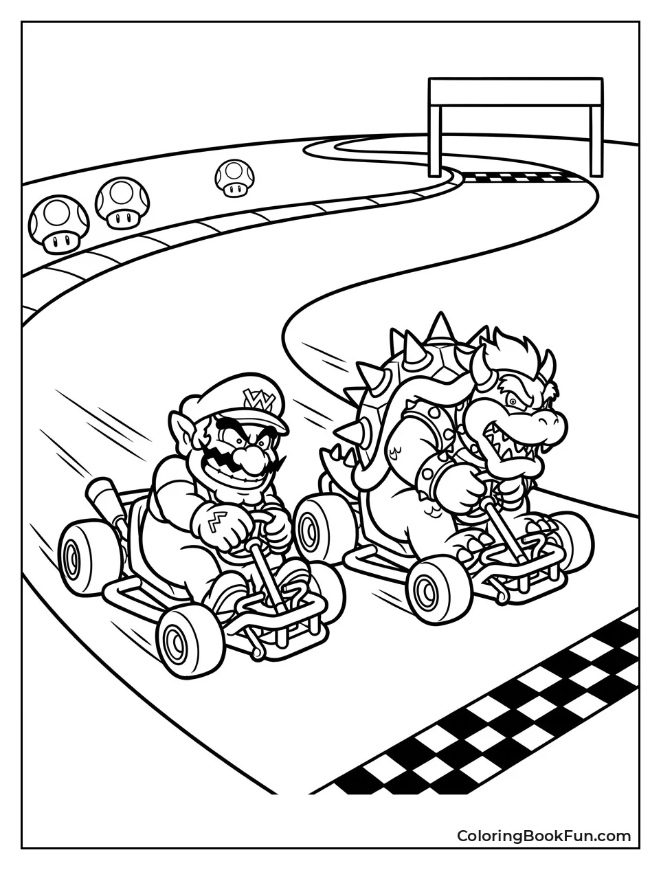 Wario Races Against Bowser