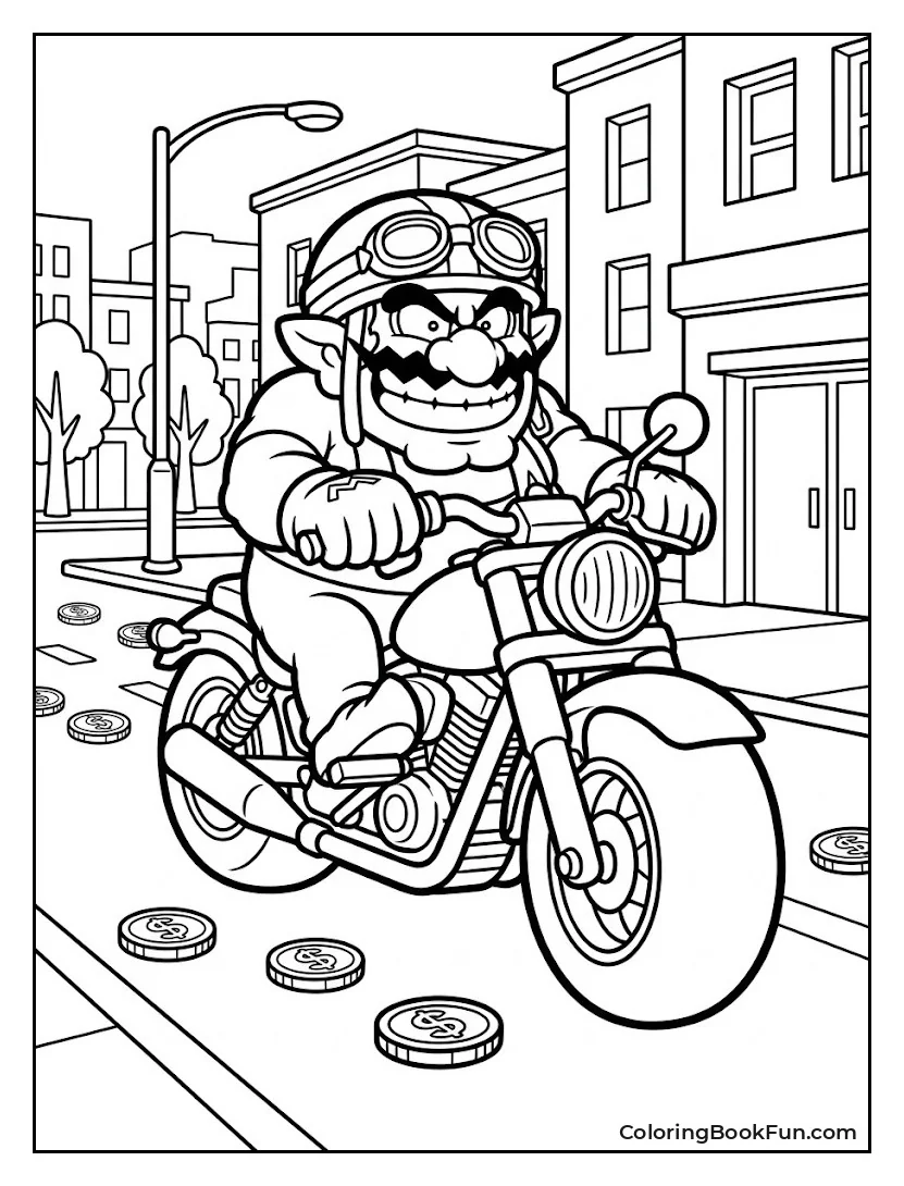 Wario Rides His Motorcycle