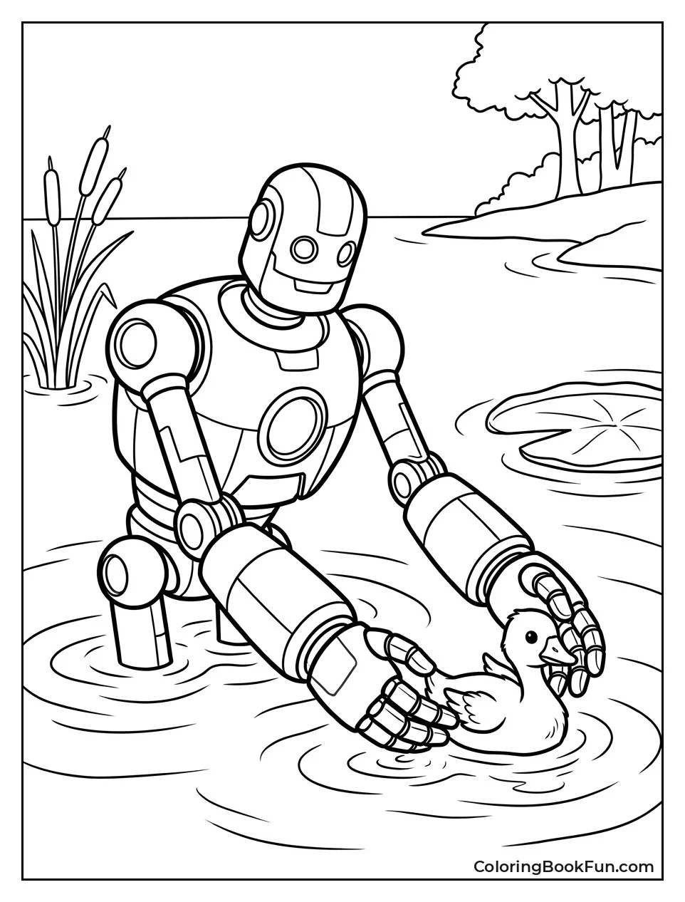 Roz Teaches Brightbill to Swim