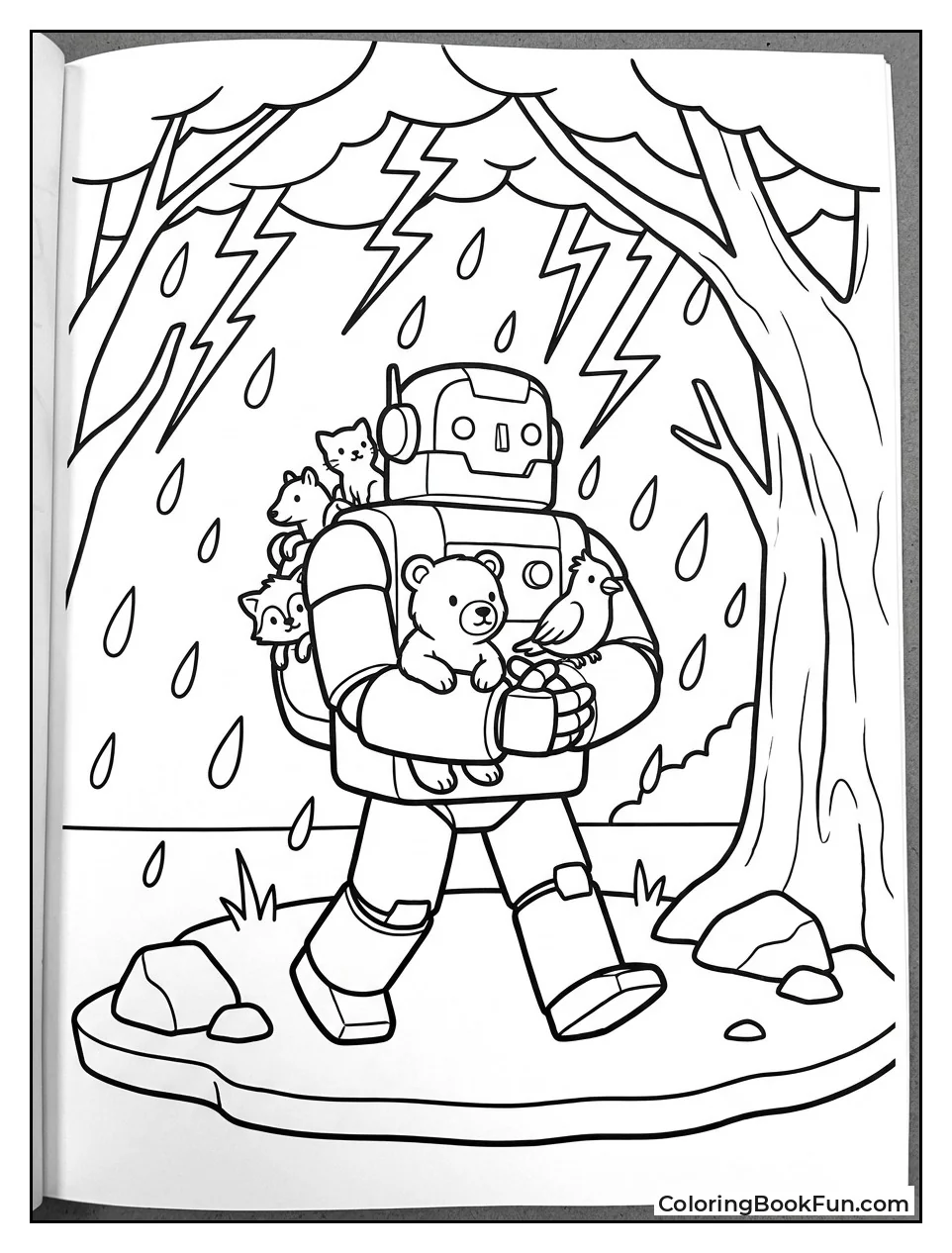 Roz Carries Animals through Storm