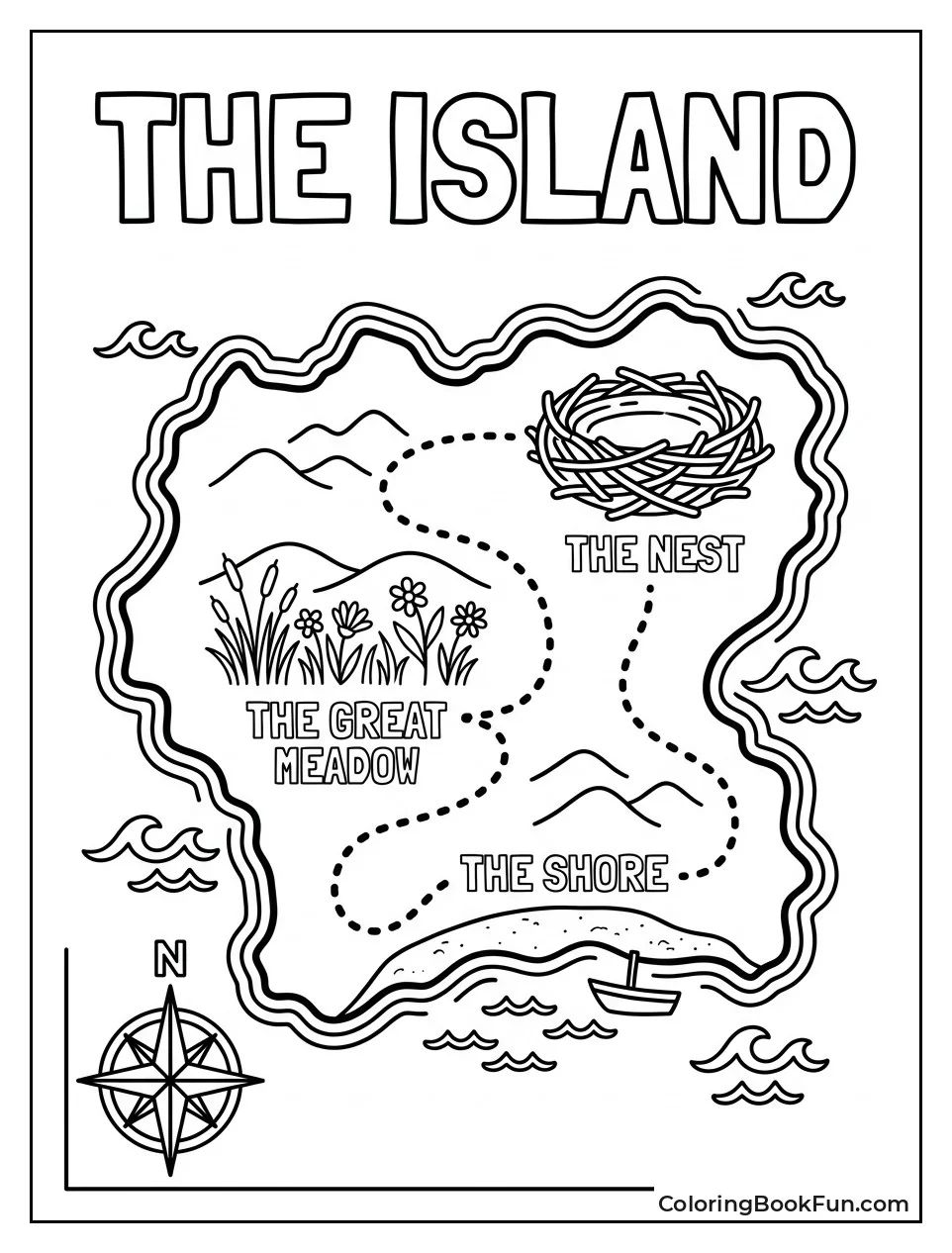 Map Shows Island Landmarks