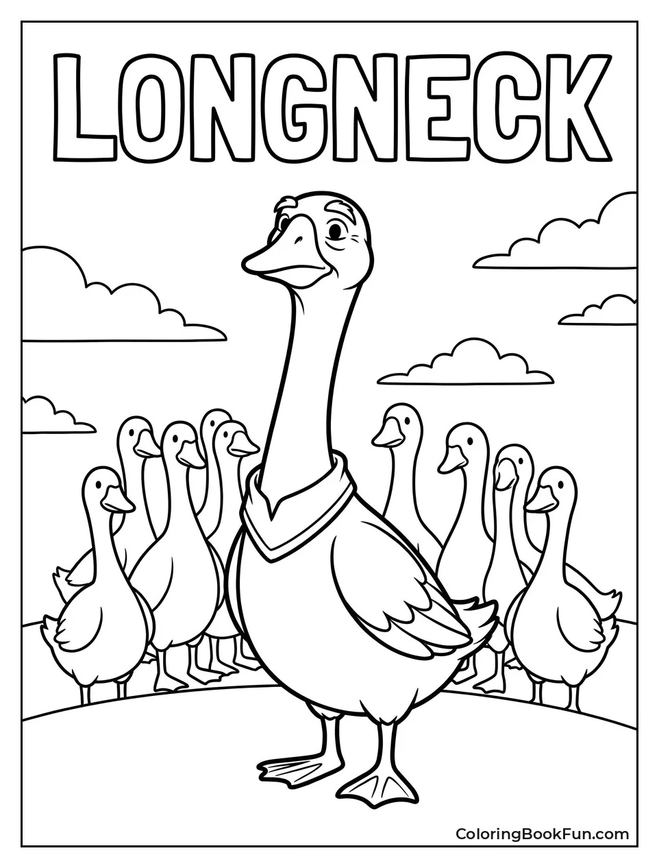 Elder Goose Stands with Flock