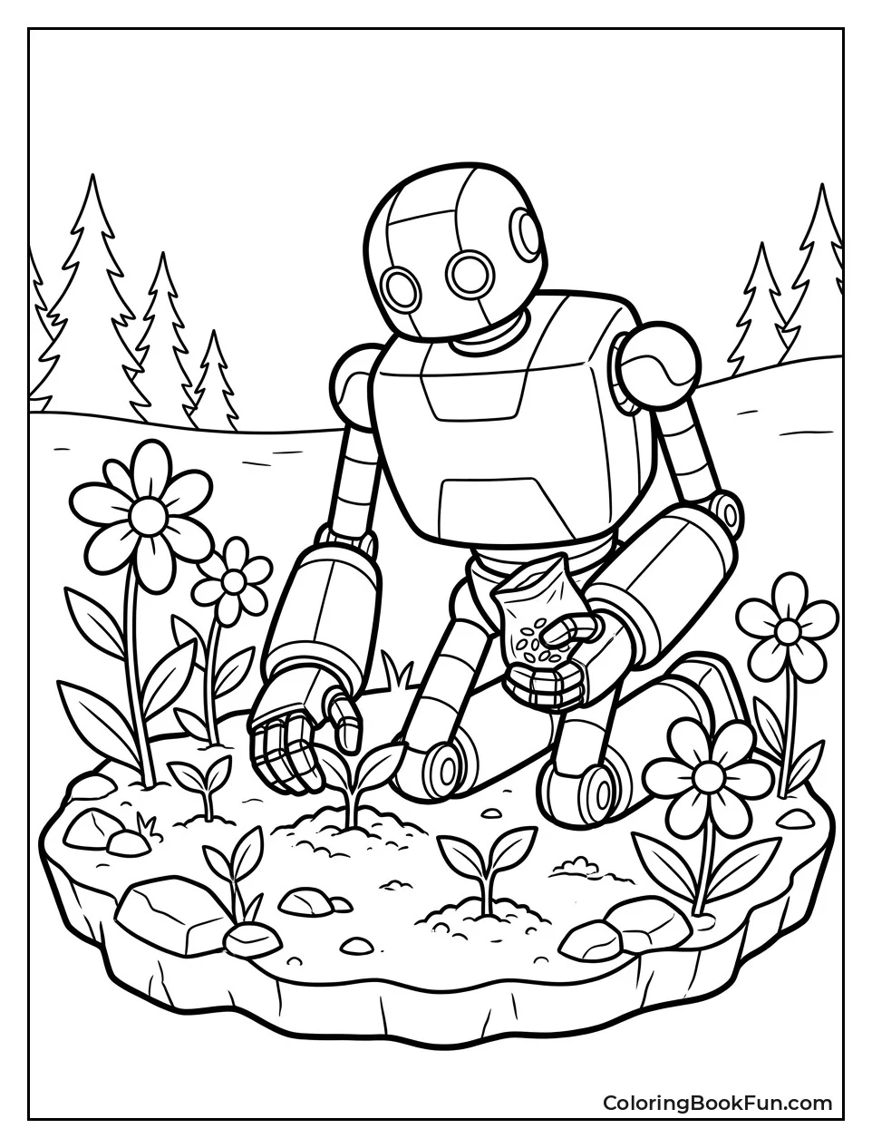 Roz Plants Seeds in Garden
