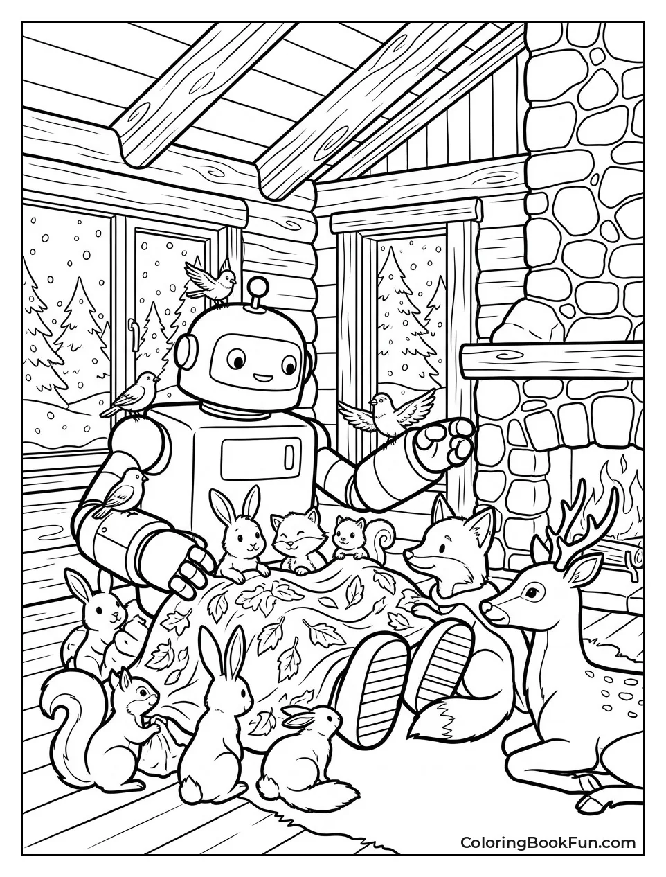 Roz Keeps Animals Warm in Snow