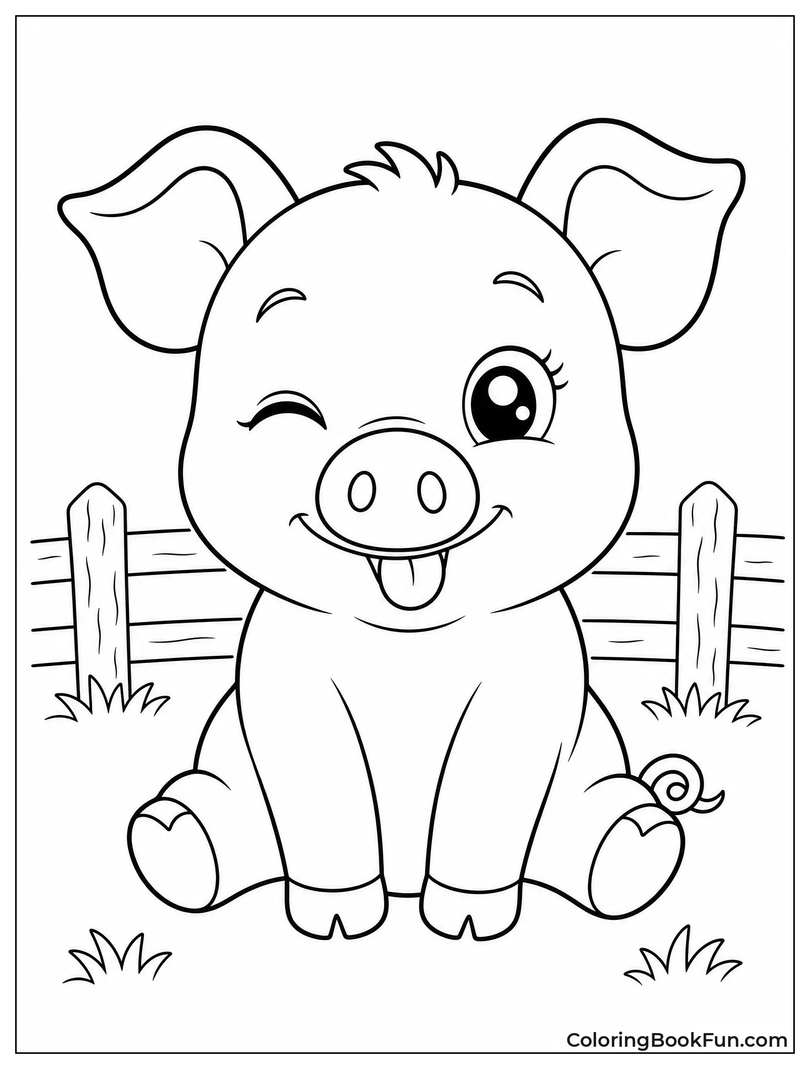 Playful Winking Piggy Face