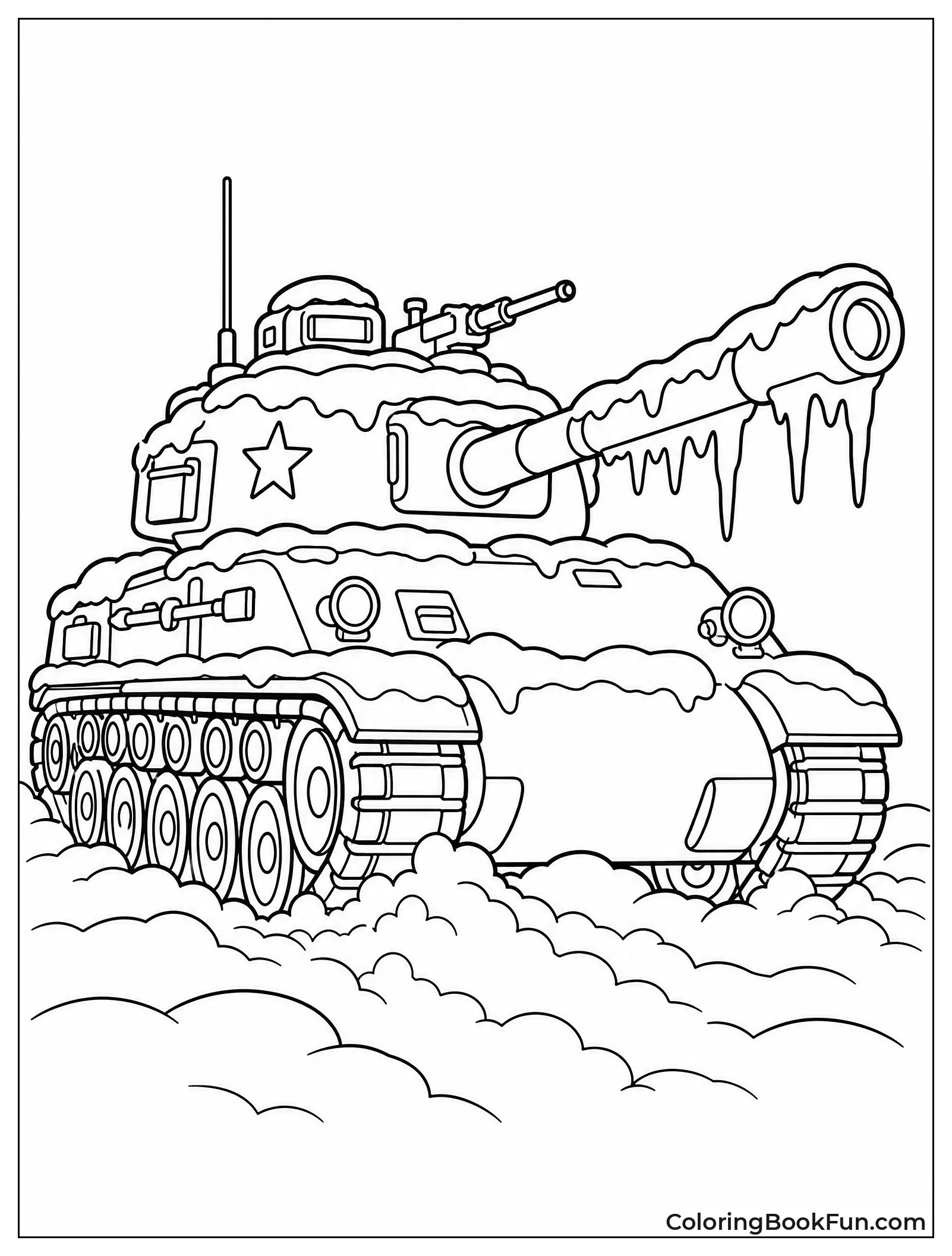 Tank Driving in Deep Snow
