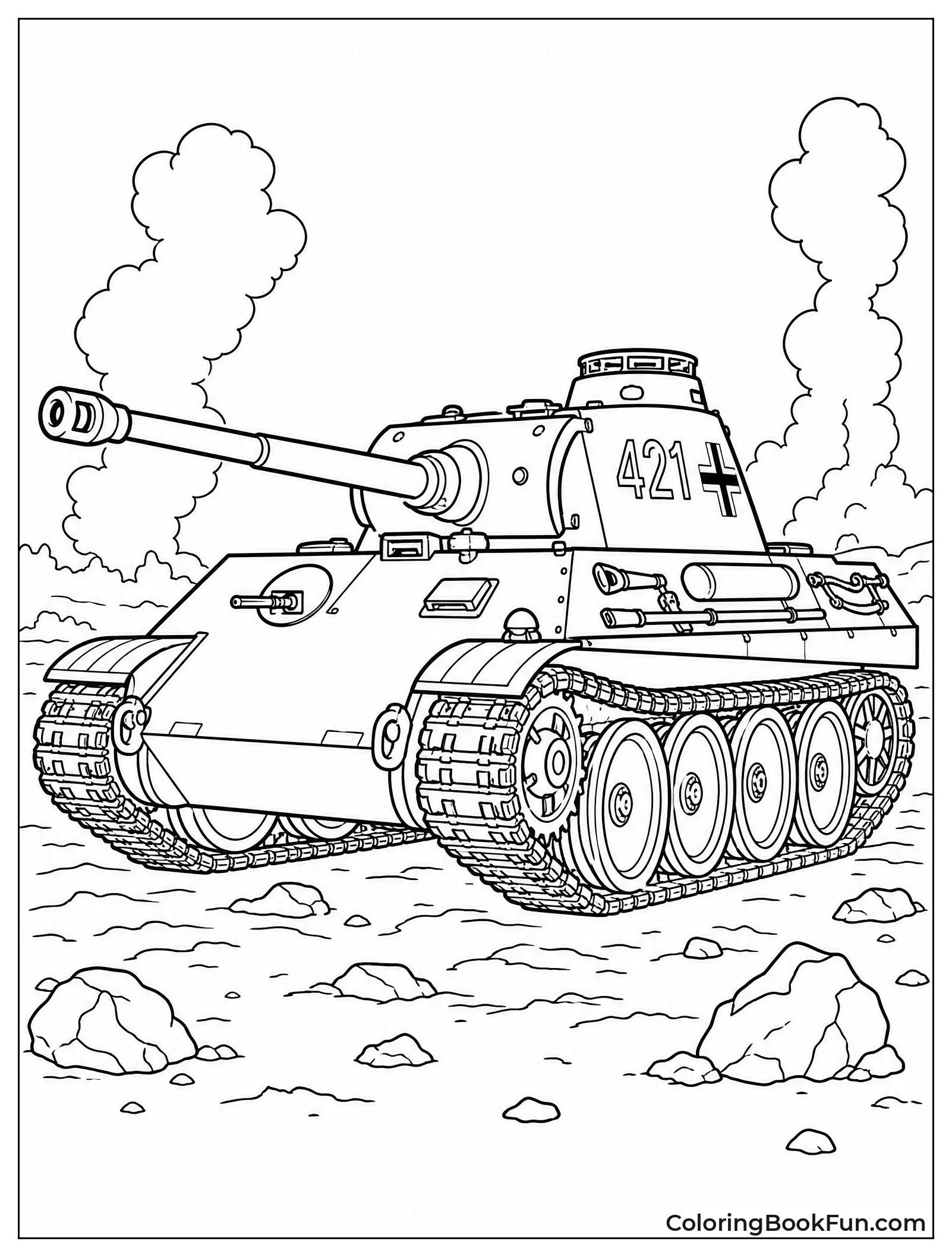 German Panther Tank in Battle
