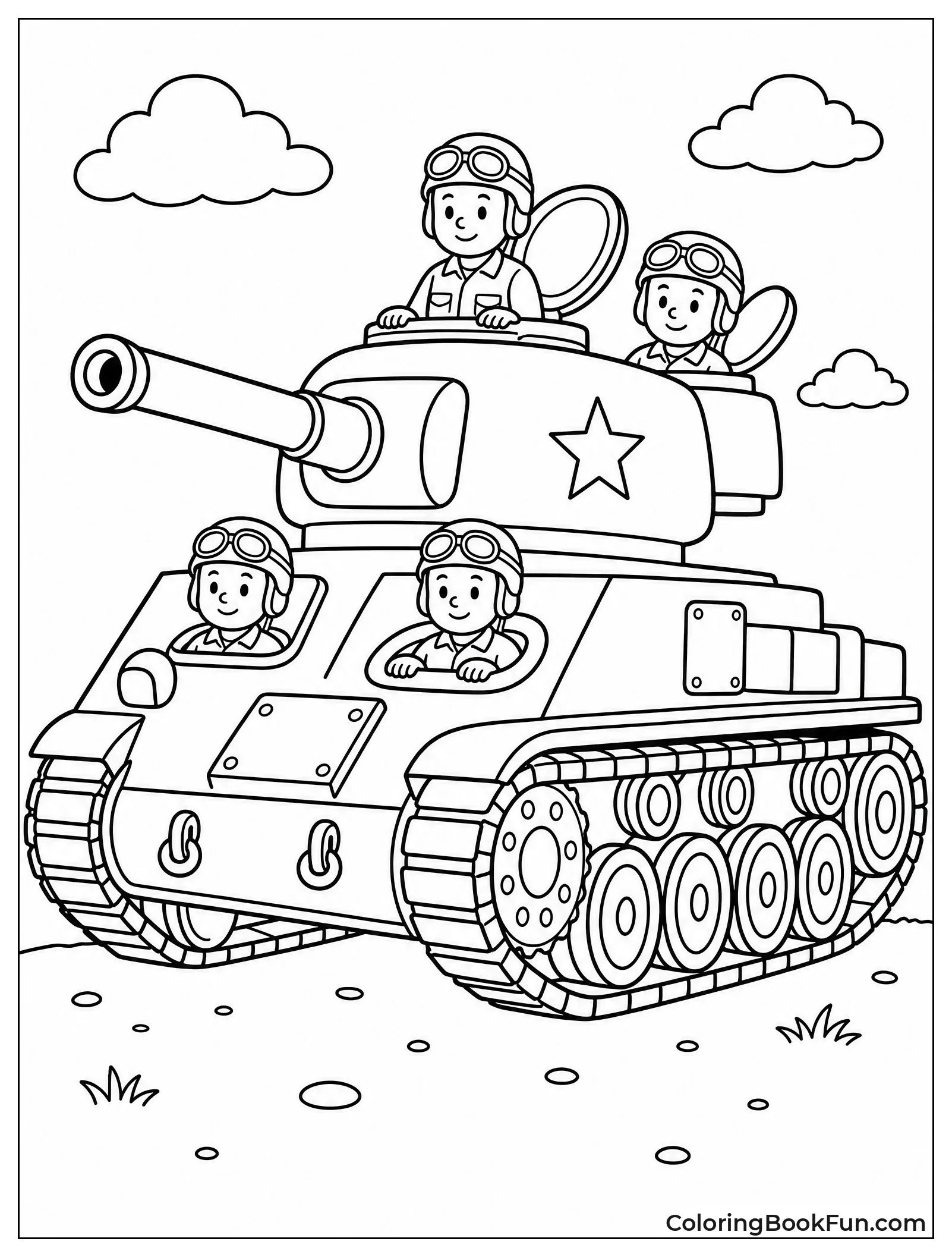 Vintage Tank with Crew Members
