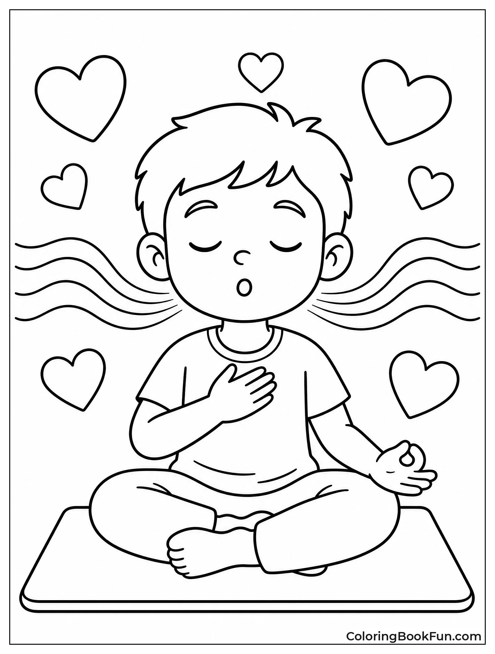 Child Taking Deep Breaths Calmly