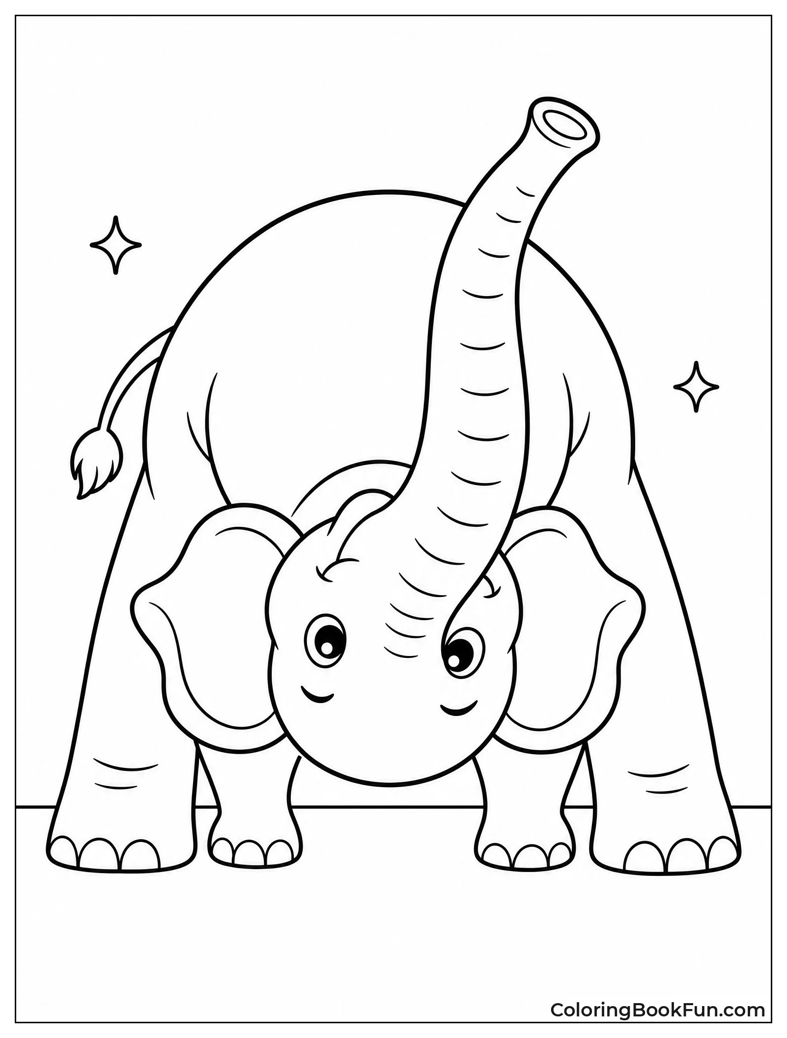 Elephant Playing in Forward Bend
