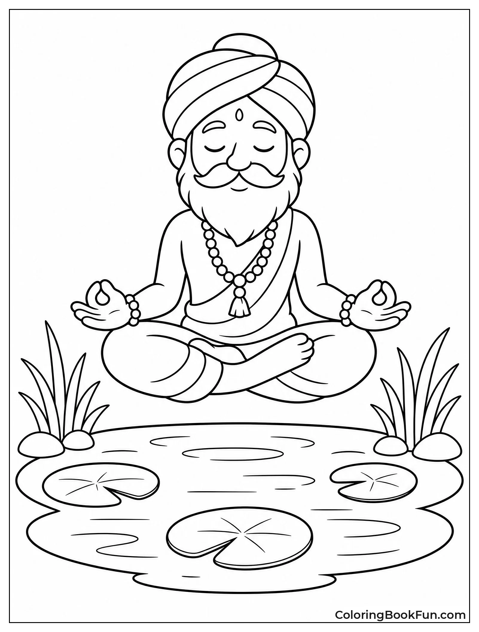 Yogi Floating Above Lotus Pond