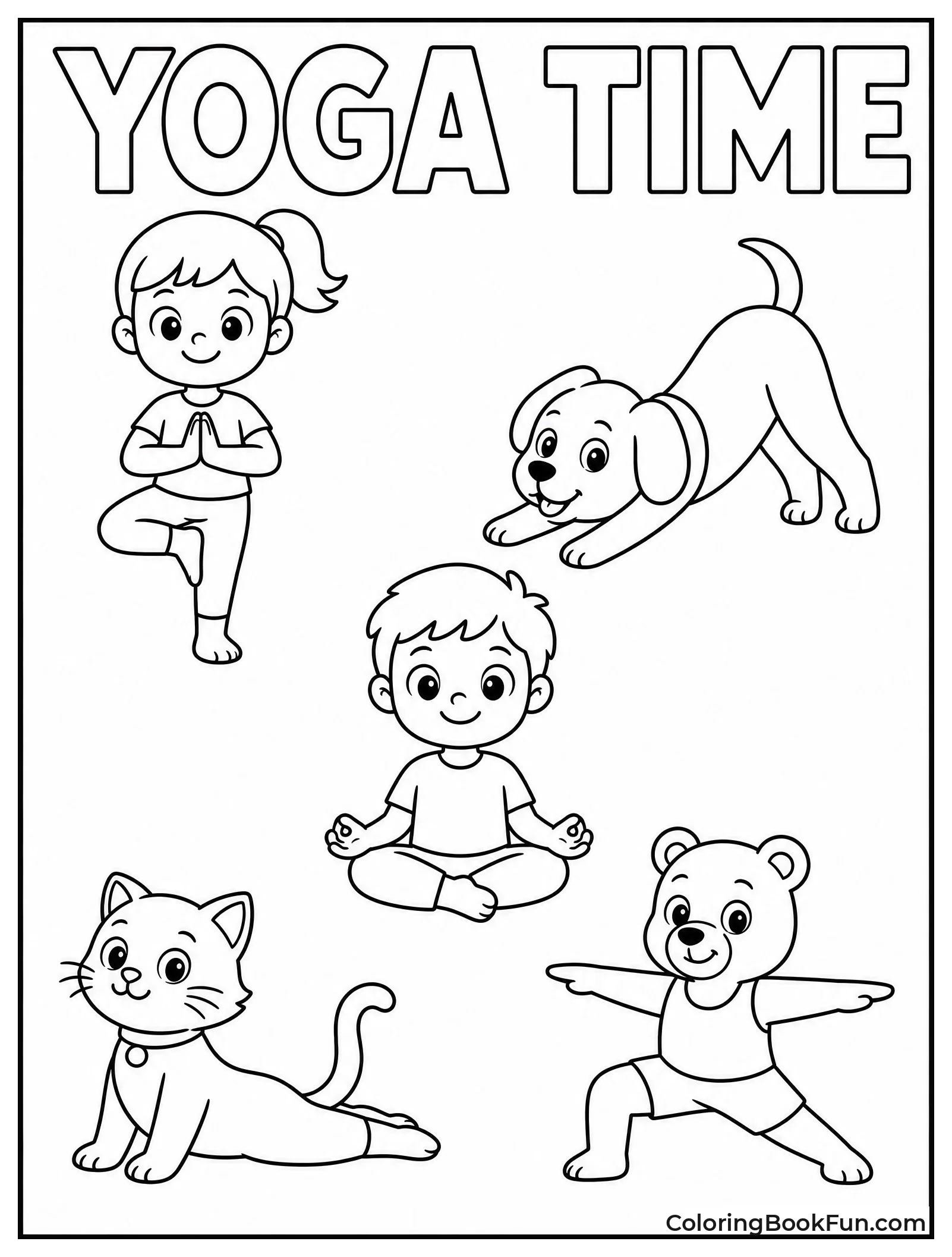 Five Easy Yoga Poses to Color