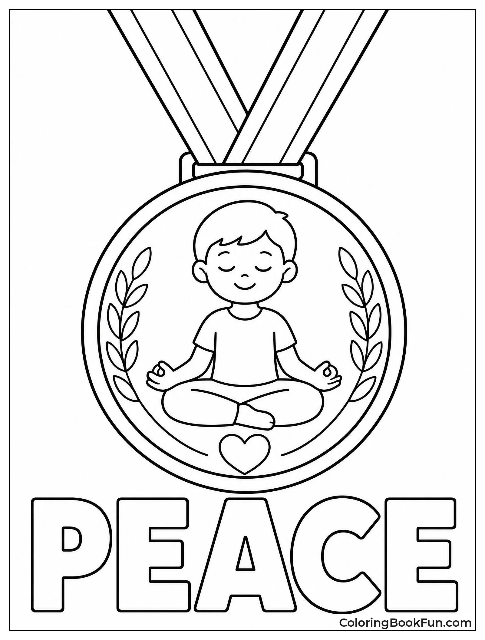 Peace Medal with Yoga Icon