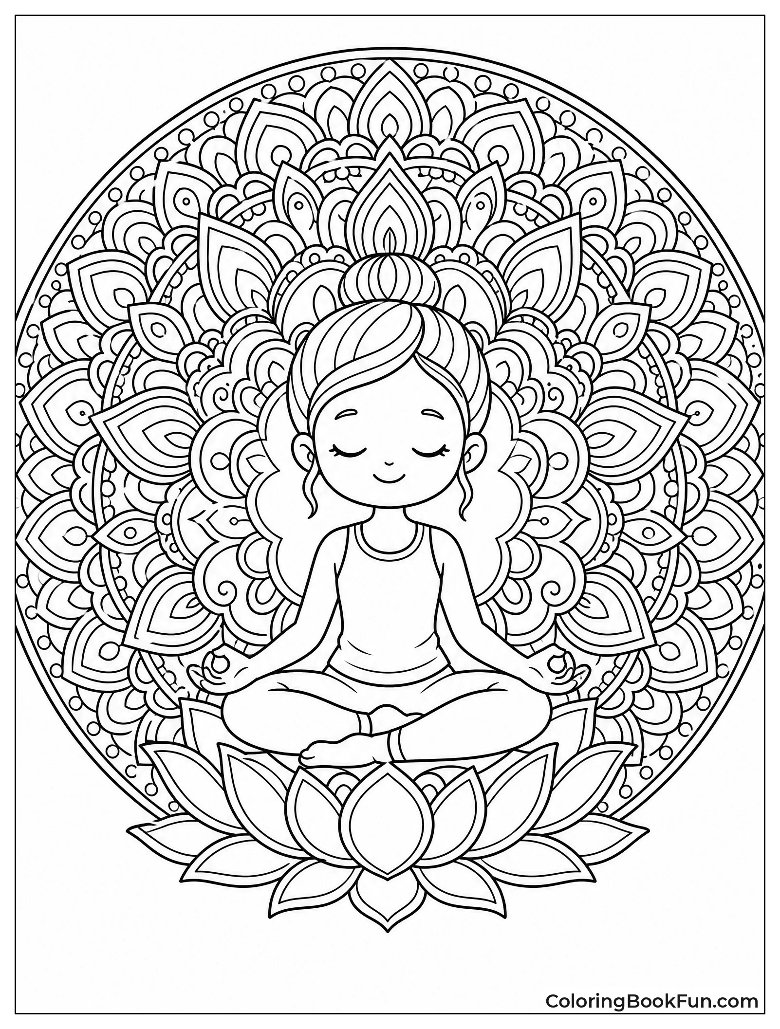 Seated Pose in Detailed Mandala