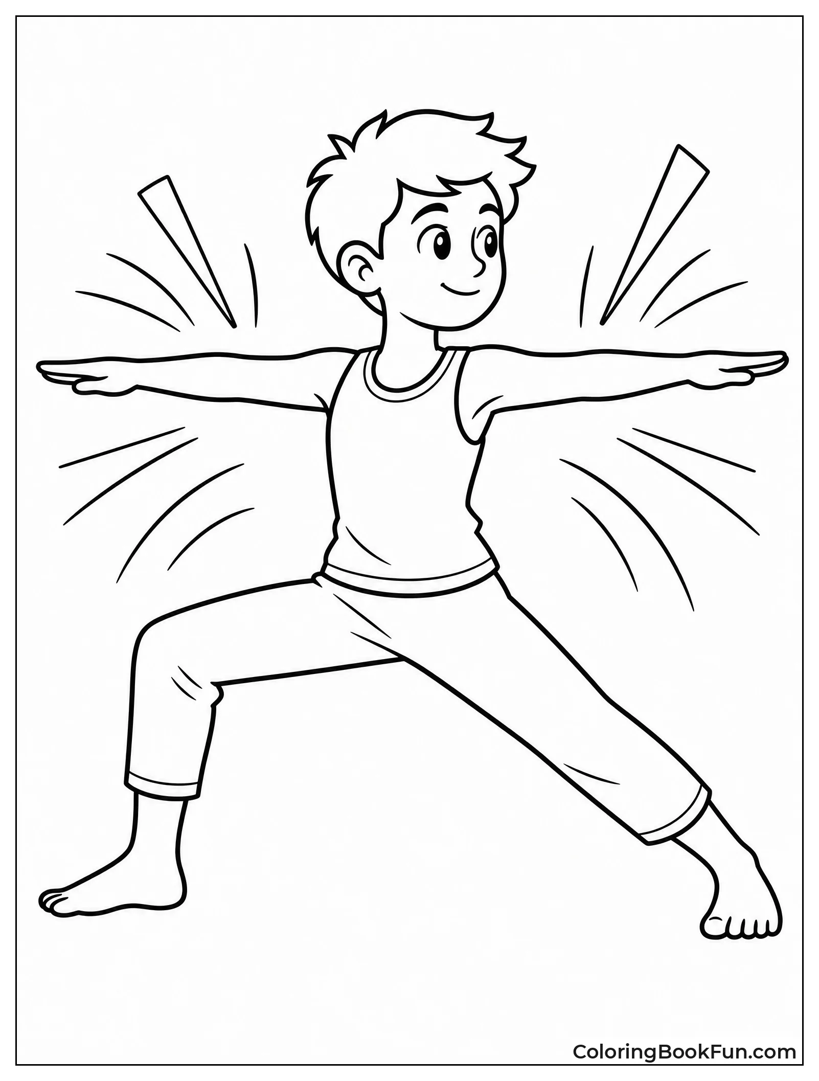 Athlete Holding Strong Warrior Pose