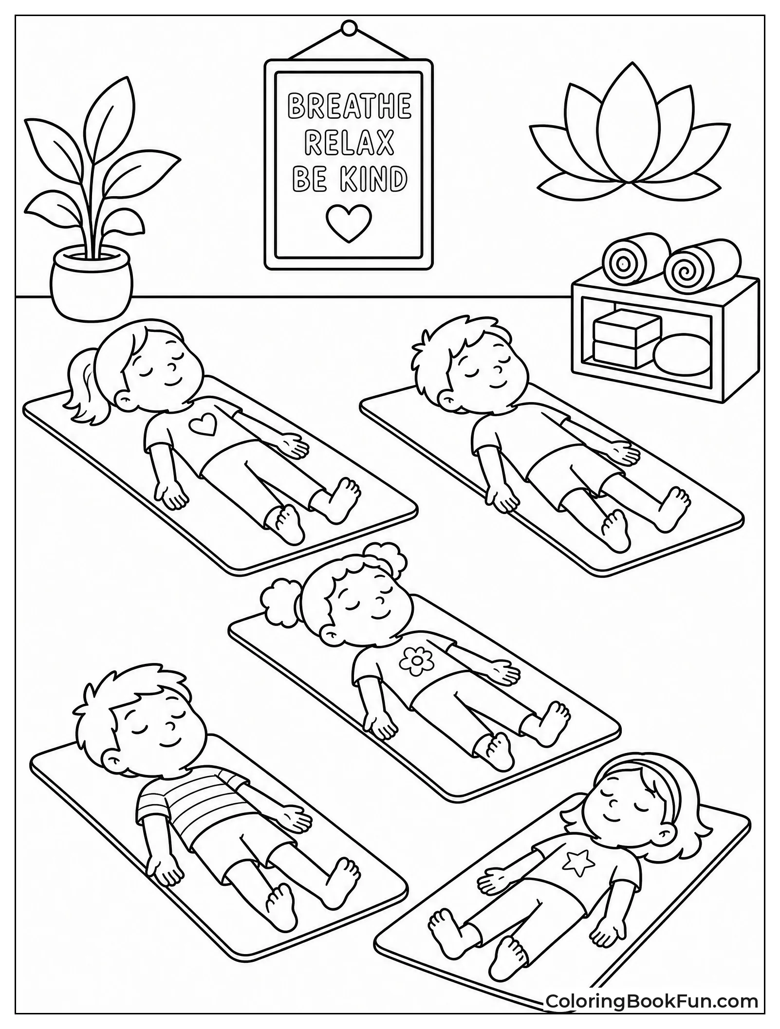 Kids Resting After Yoga Class