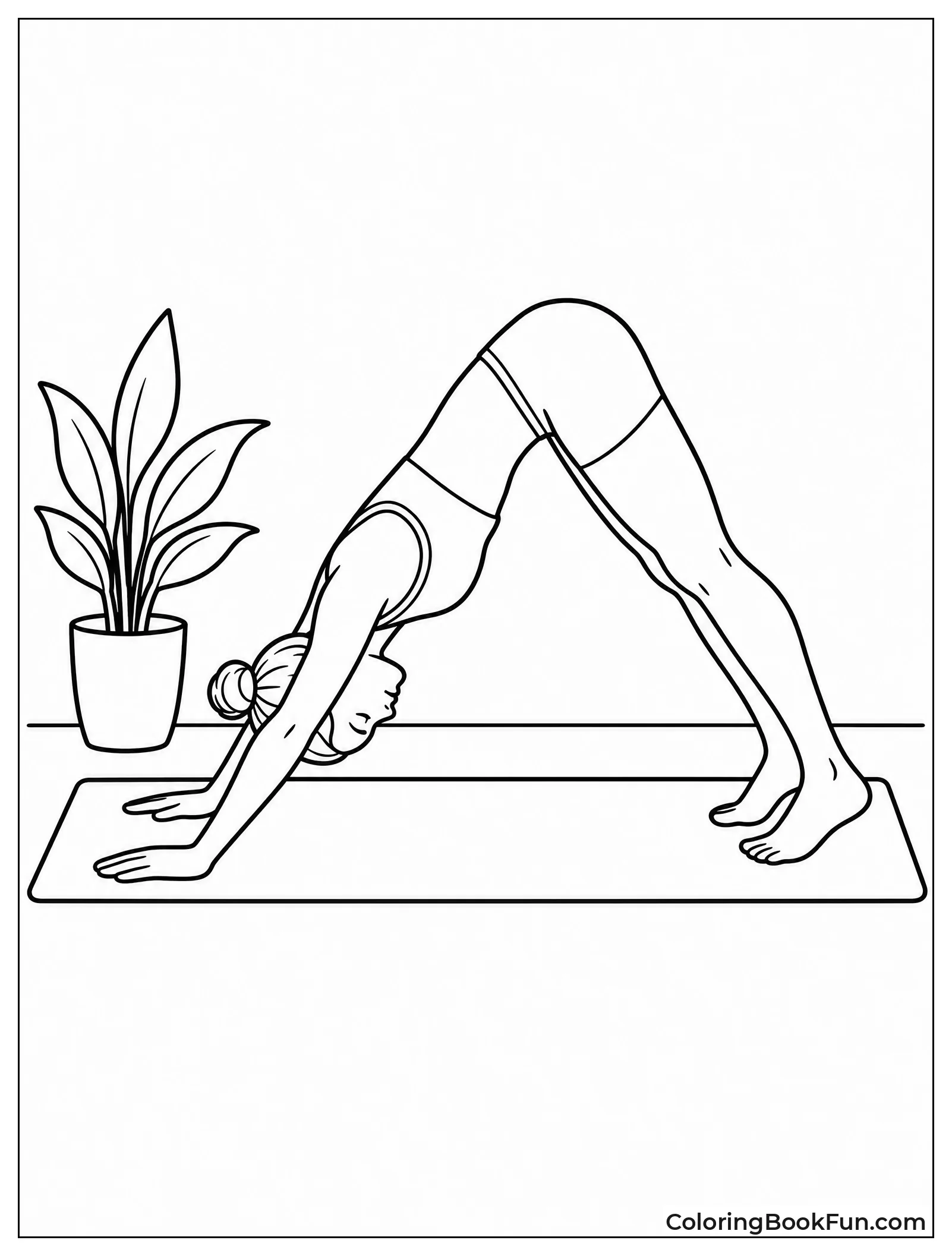 Perfect Downward Dog Pose Side View