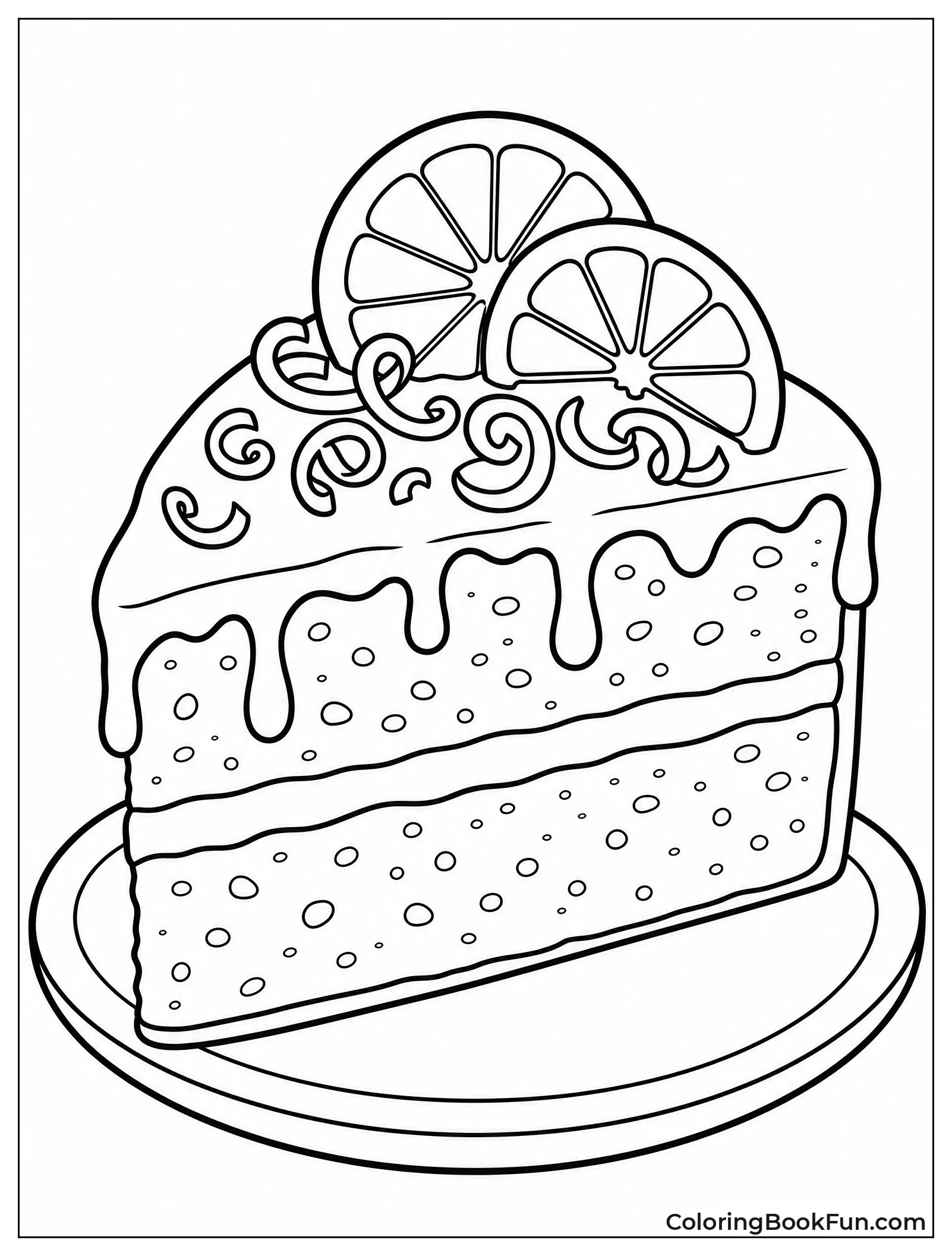 Slice of Zesty Orange Cake