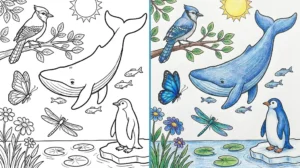 blue coloring pages