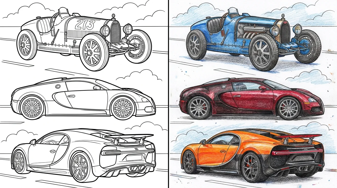 38 Bugatti Coloring Pages (Free PDFs)