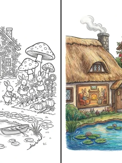 Cottagecore coloring pages