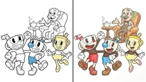 cuphead coloring pages